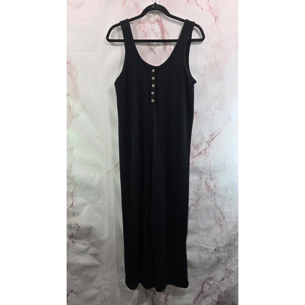 Old Navy Jumpsuit Womens Medium Black Wide Leg Maternity Tank Built In Bra